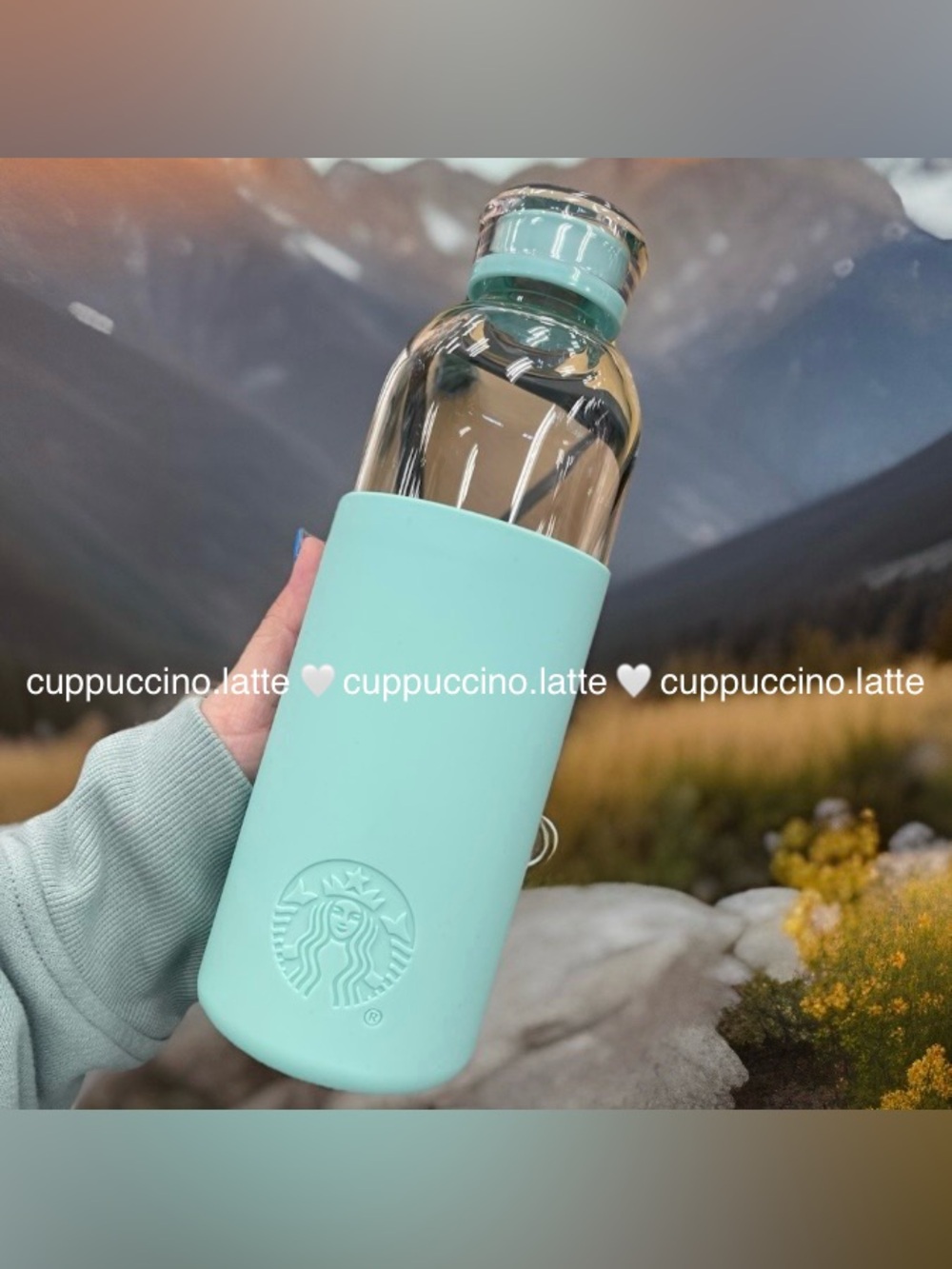 🚙NWT🩵Starbucks 2026 Summer Road Trip Collection Mint Glass Silicone Bottle